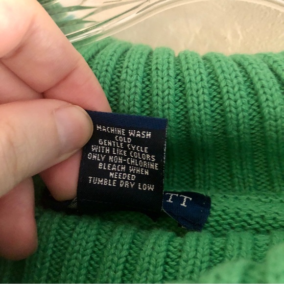 Vintage Y2K Karen Scott Kelly Green Buttoned Sweater - Picture 6 of 8